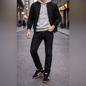 Alphanumeric Jeans Men’s 28 Black Denim Straight Designer Streetwear NWT